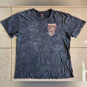 ​Harley-Davidson Las Vegas Pinup Girl Tee Size XL Gray Acid Wash
